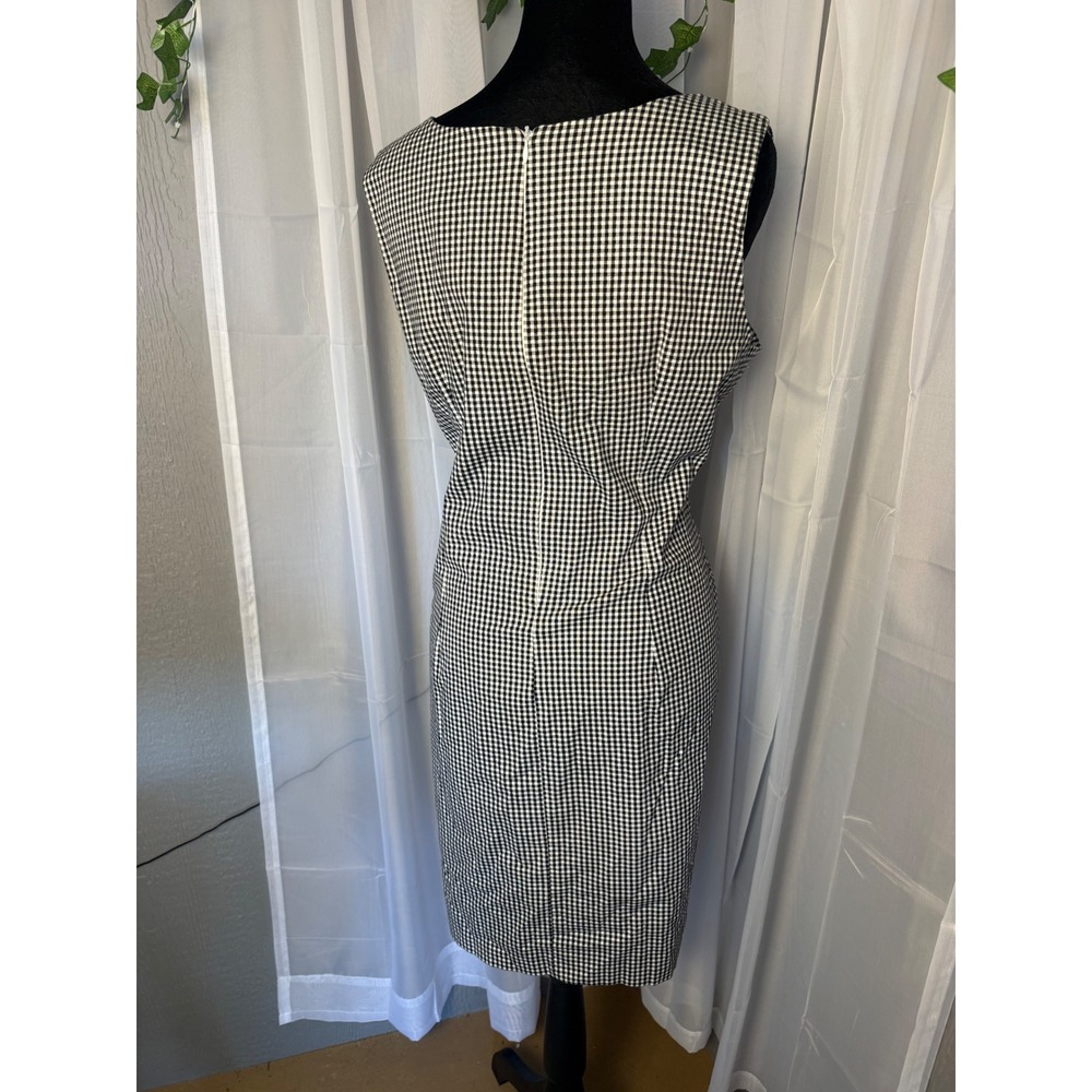 Vtg. Rabbit Designs Womens Black White Gingham Sheath Dress 16M Made in USA - Picture 4 of 12